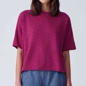 Eileen Fisher Organic Linen Cotton Slub Bateau Neck Top